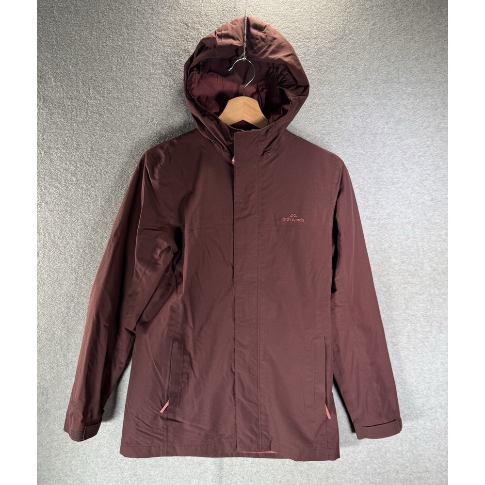 Kathmandu ngx2 Rain‎ Jacket Youth 14 Burgundy Hooded Hiking Waterproof Coat